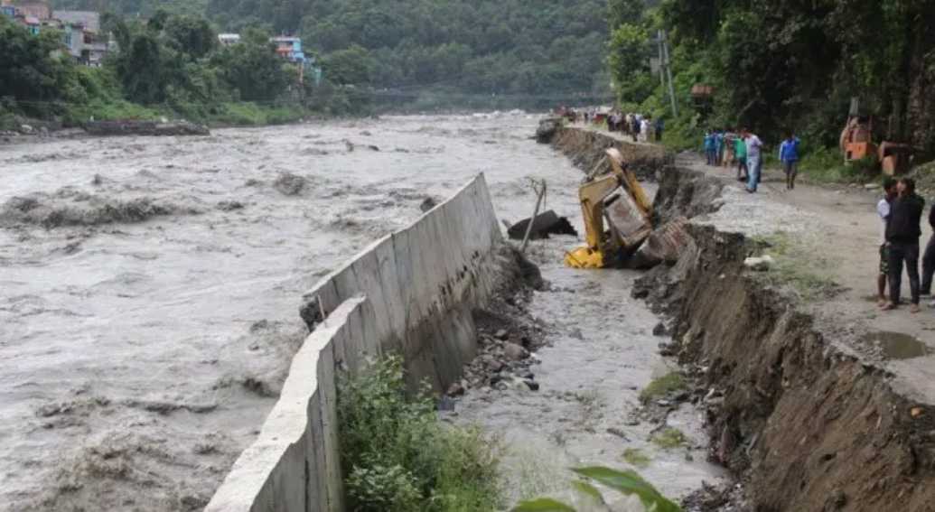 कालीगण्डकीकाे कटान राेक्न अस्थायी संरचना निर्माण सुरु