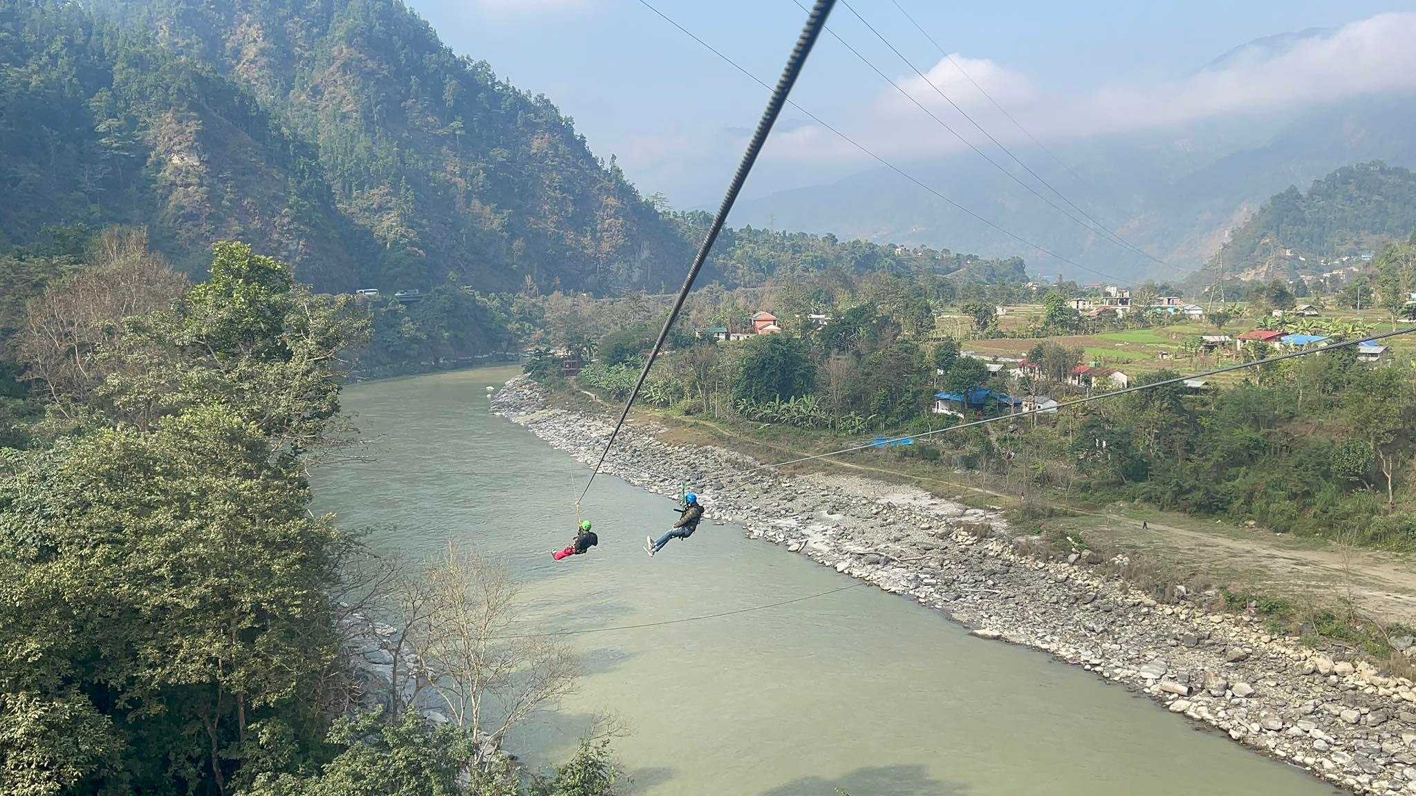 ३ करोड लगानीमा त्रिशूली नदीमाथि जीपलाइन सेवा सुरु