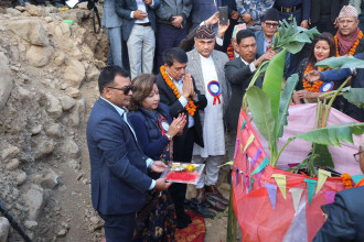 कर्णालीमा जालपादेवी केबलकार निर्माण सुरु, मन्त्री राणा र अध्यक्ष ढकालले गरे शिलान्यास 