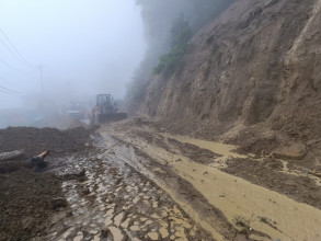 फेरि भासियो दाउन्ने सडक, यातायात प्रभावित