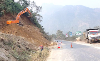 मुग्लिन–पोखरा सडक विस्तार : १० प्रतिशत मात्र काम